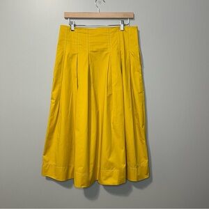 Zara Long Cotton Pleated Flared Skirt